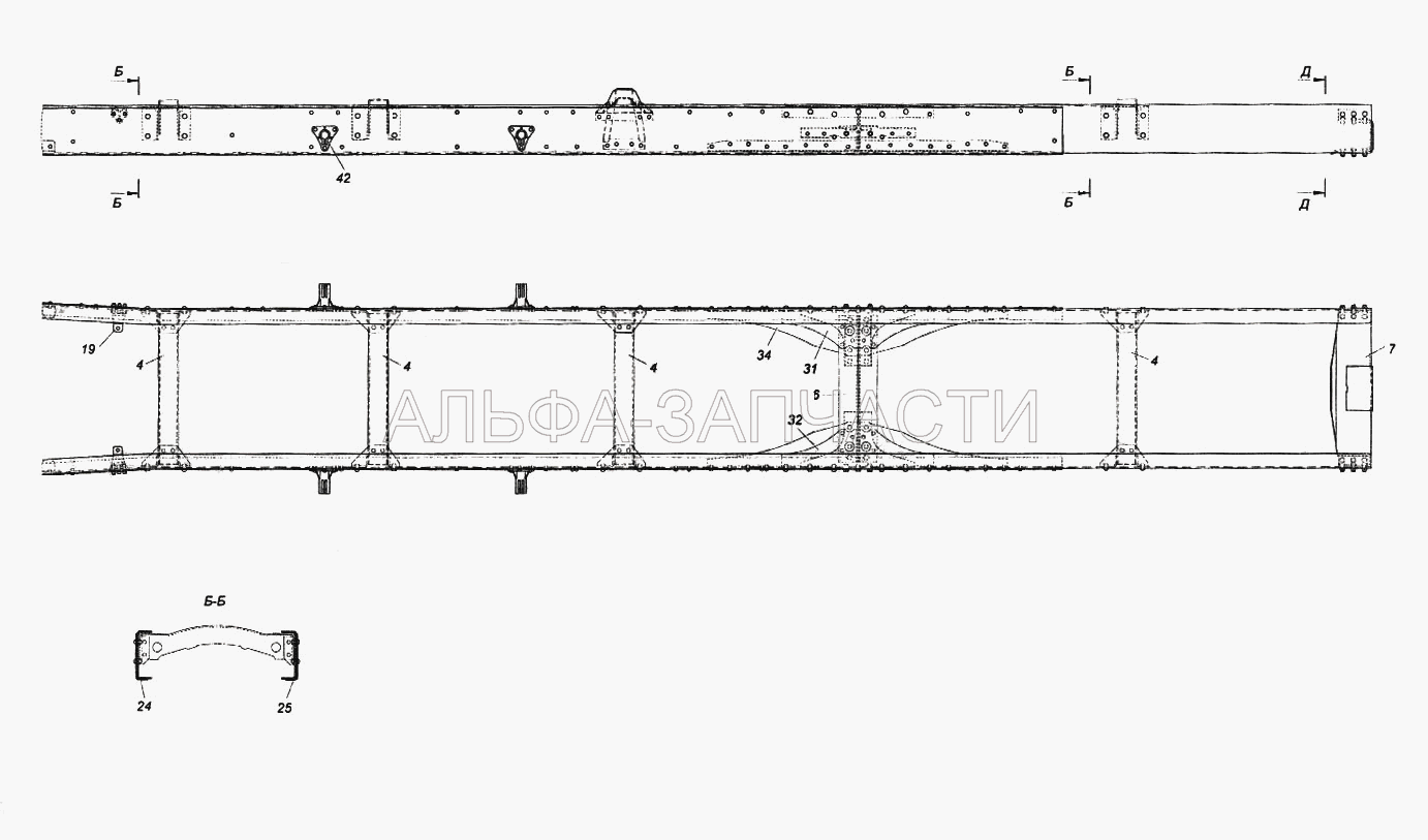 Поперечина рамы КАМАЗ 65117