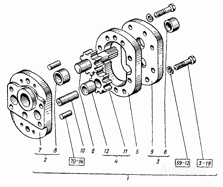 Коробка передач. Насос (М10x45.7796 Болт) 