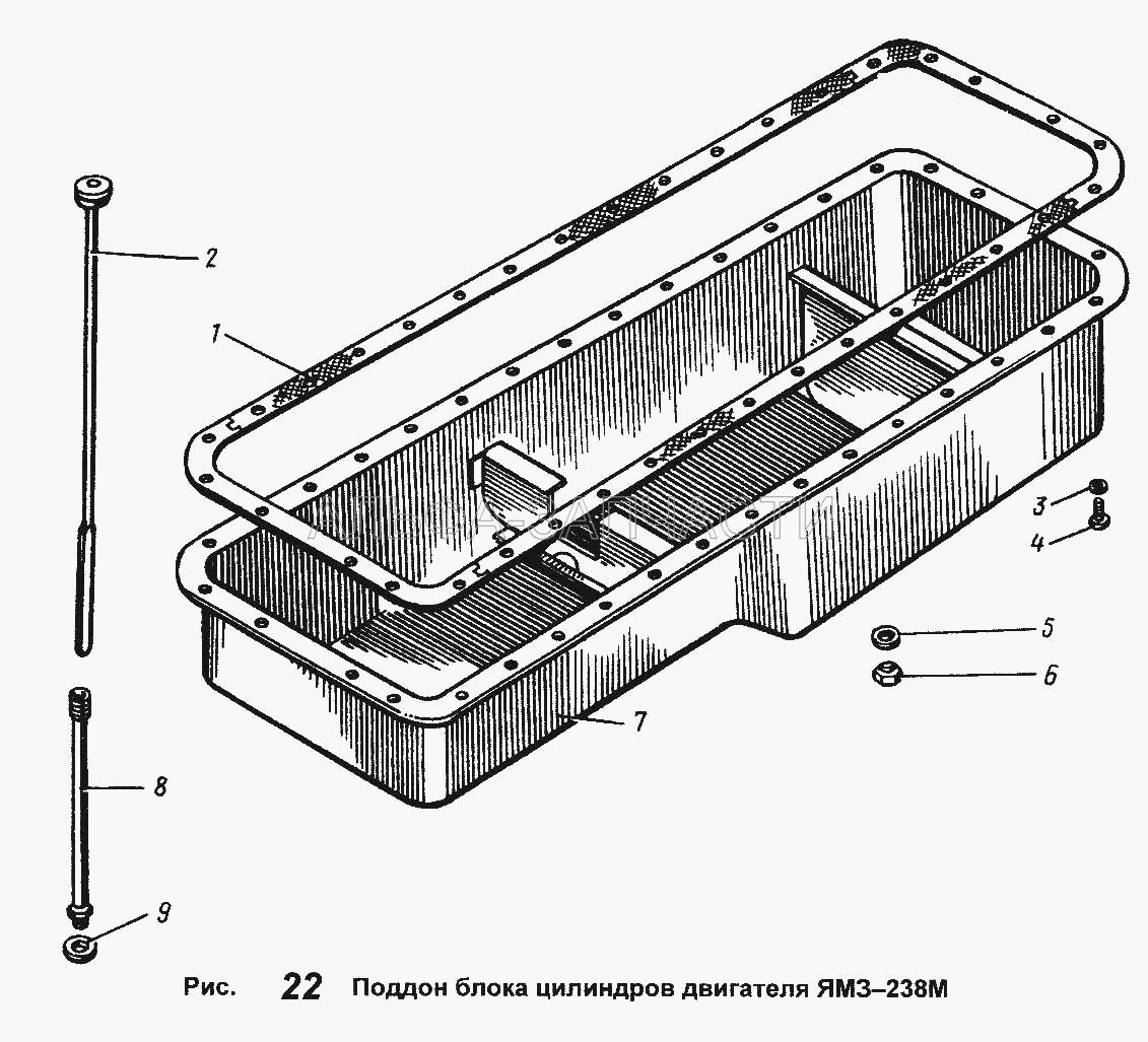 Поддон блока цилиндров двигателя ЯМЗ-238М  