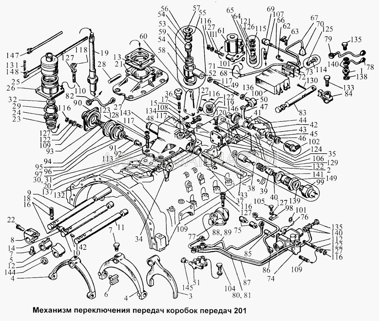 Механизм переключения передач коробок передач 201 (216556-П29 Шпилька) 