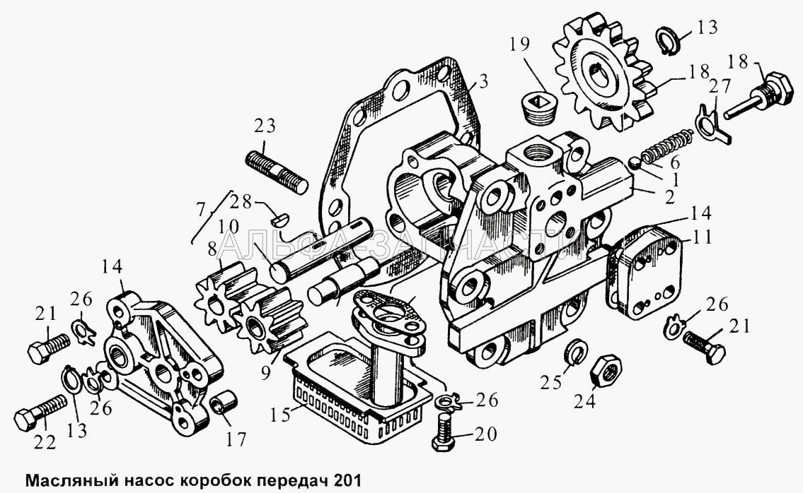 Масляный насос коробок передач 201 (200-1702083 Шарик) 