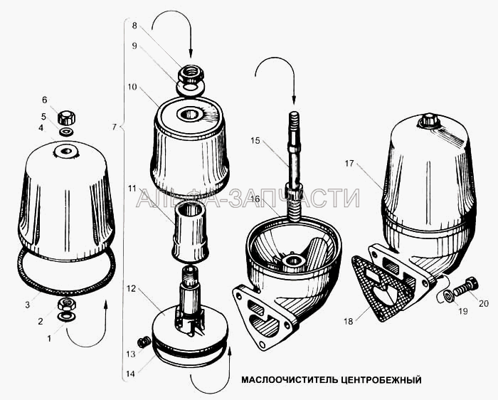 Маслоочиститель центробежный (236-1028122 Прокладка корпуса центробежного фильтра) 