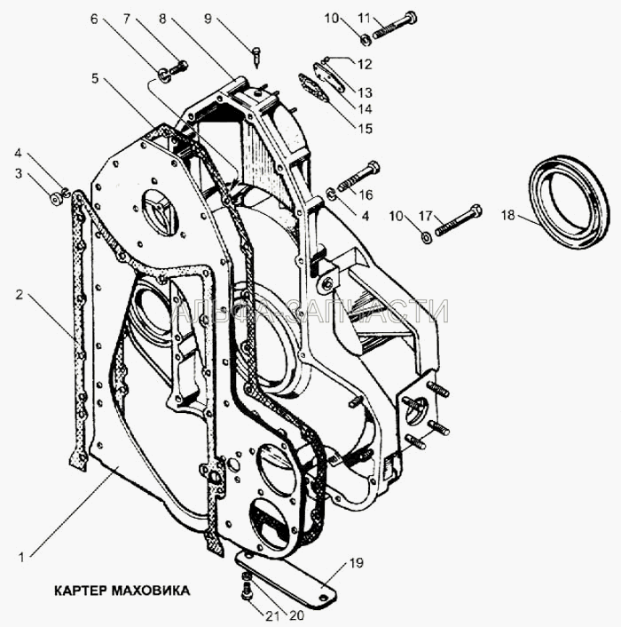 Картер маховика (240-1002310 Картер маховика и привода агрегатов) 