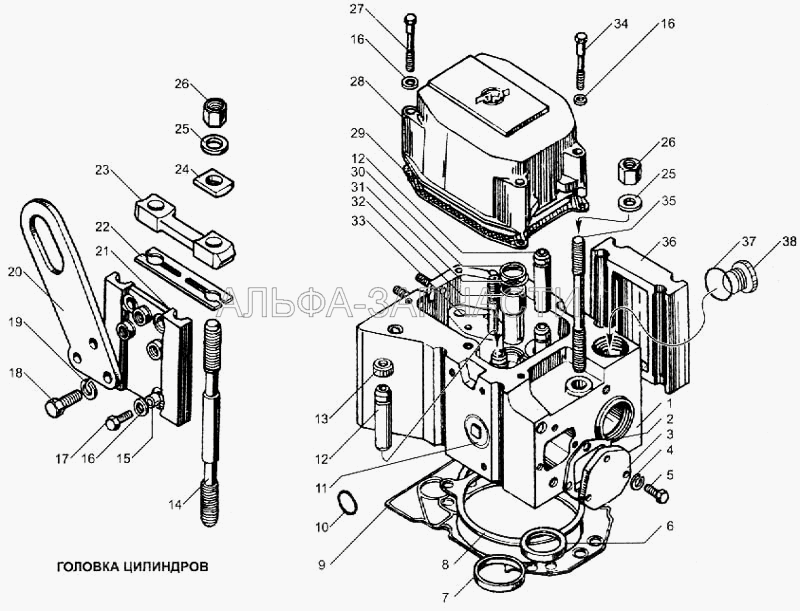 Головка цилиндров (240-1003017-В Шпилька крепления головки цилиндра) 