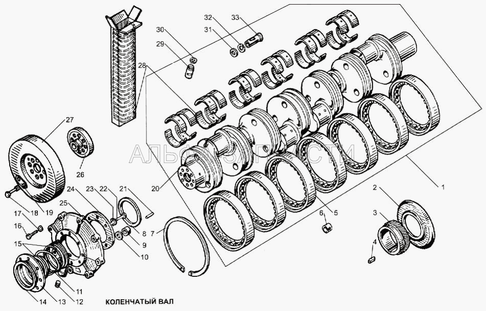 Коленчатый вал (240-1005078 Пластина замковая) 