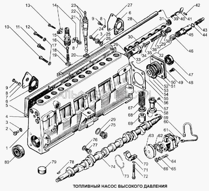 Топливный насос высокого давления (90.1111008-20 Топливный насос высокого давления в сборе) 