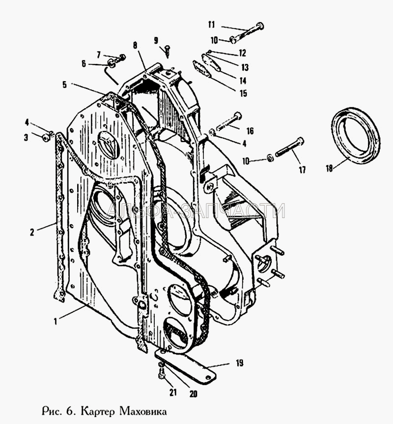 Картер маховика  