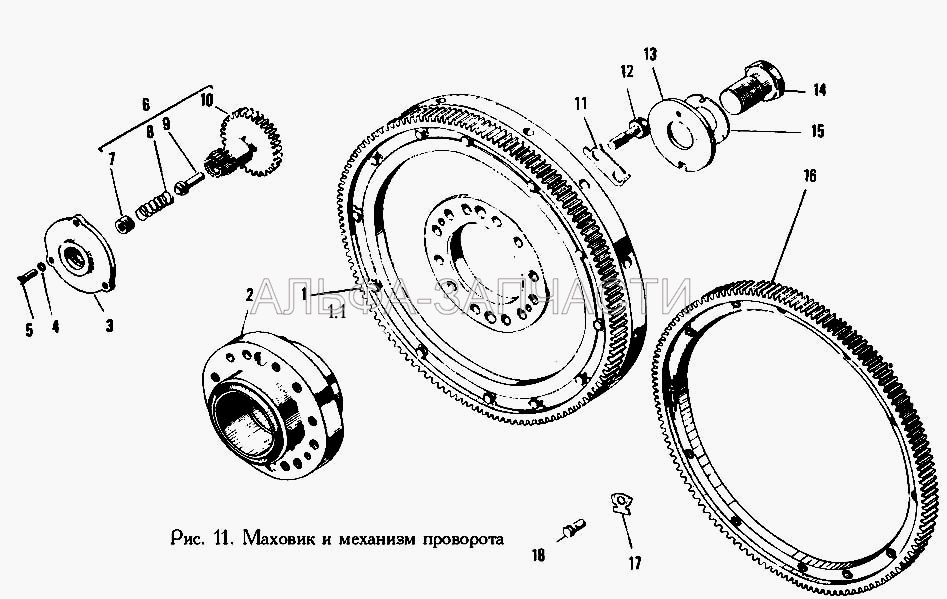 Маховик и механизм поворота (240-1005663 Шайба стопорная) 