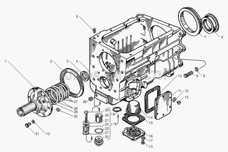 Картер коробки передач ЯМЗ-2381  