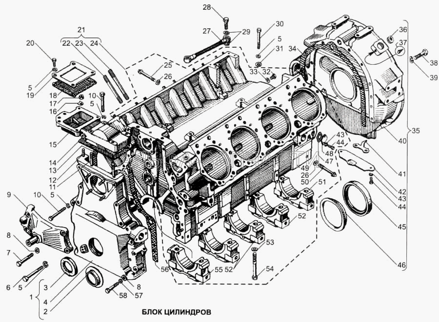 Блок цилиндров (236-1005160-А4 Манжета в сборе) 