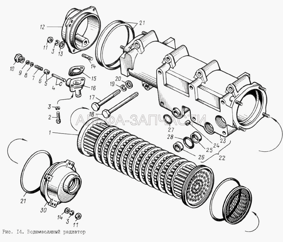 Водомасляный радиатор  