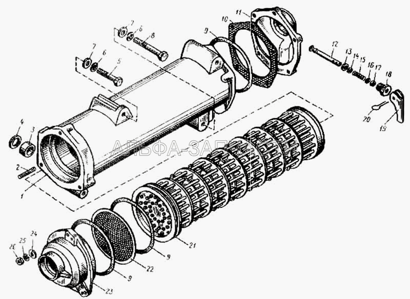 Радиатор водомасляный и краник сливной (25 3111 6308 Кольцо 130-140-46-2-5) 