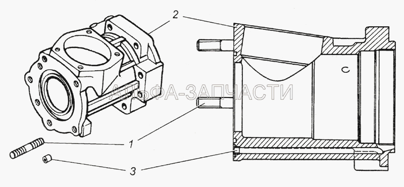 Корпус углового редуктора механизма рулевого управления в сборе 4310-3401716  