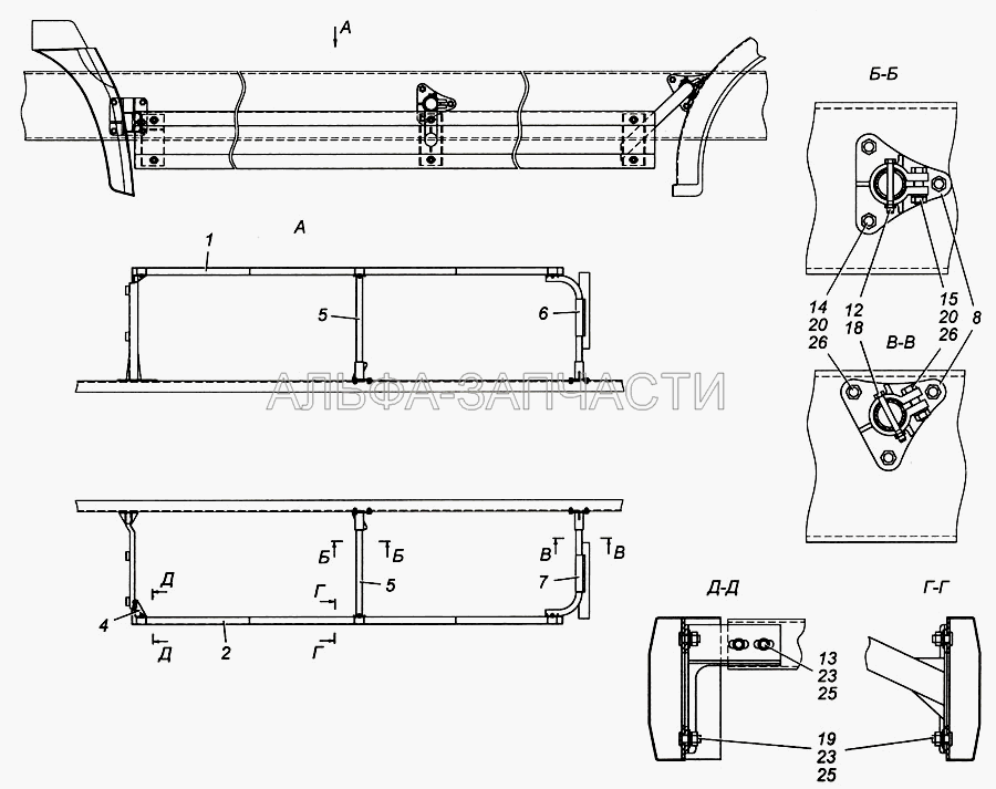 Установка боковой защиты Э4308-841003-10 (1/55407/21 Болт М12х1,25-6gх45) 