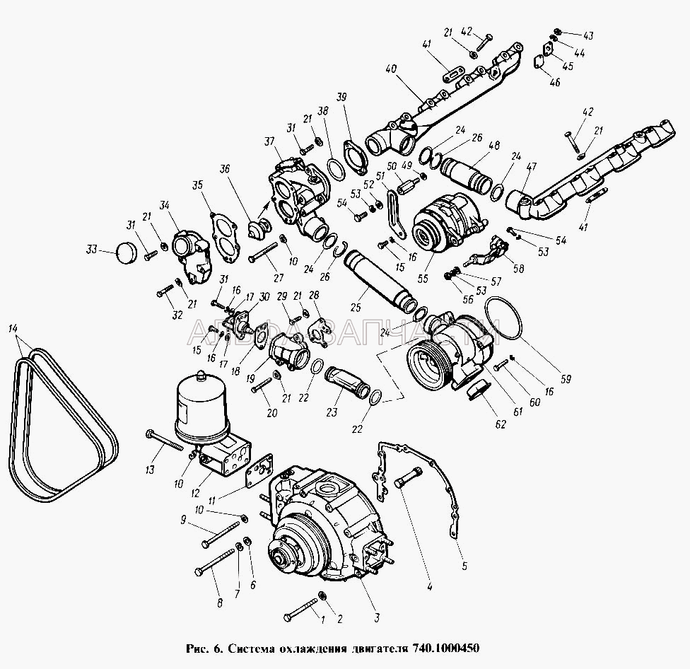 Система охлаждения двигателя (1/59718/21 Болт М10х1,25-6gх100) 