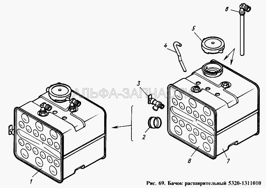 Бачок расширительный (5320-1311010 Бачок в сборе) 