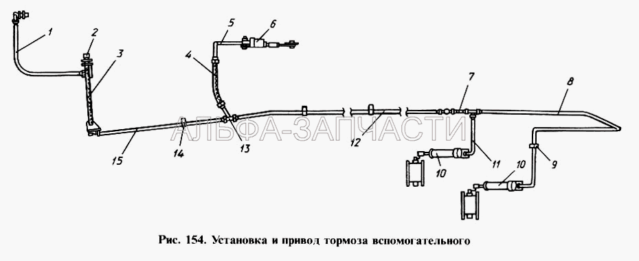 Установка и привод тормоза вспомогательного (1/02844/60 Прокладка уплотнительная 10х16х1,5) 