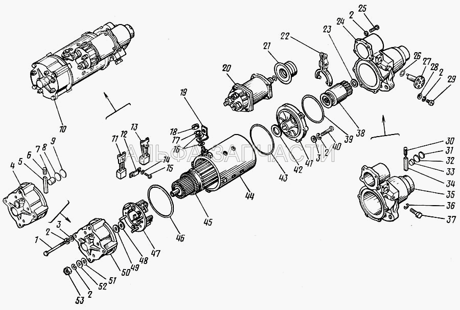 Стартер 740.3708000 (СТ142Б-3708600 Привод) 