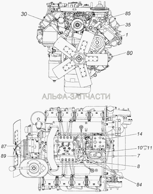 Двигатель с оборудованием  