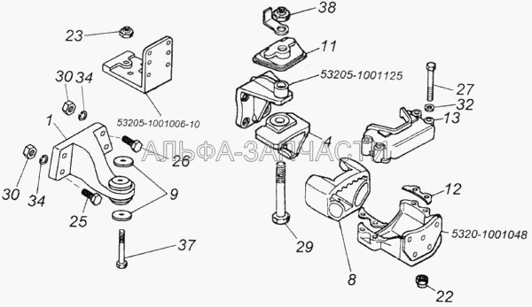 Установка силового агрегата (1/55407/21 Болт М12х1,25-6gх45) 