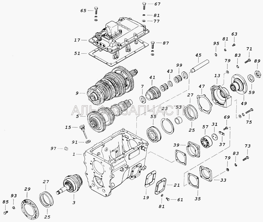 Коробка передач (1/55407/21 Болт М12х1,25-6gх45) 