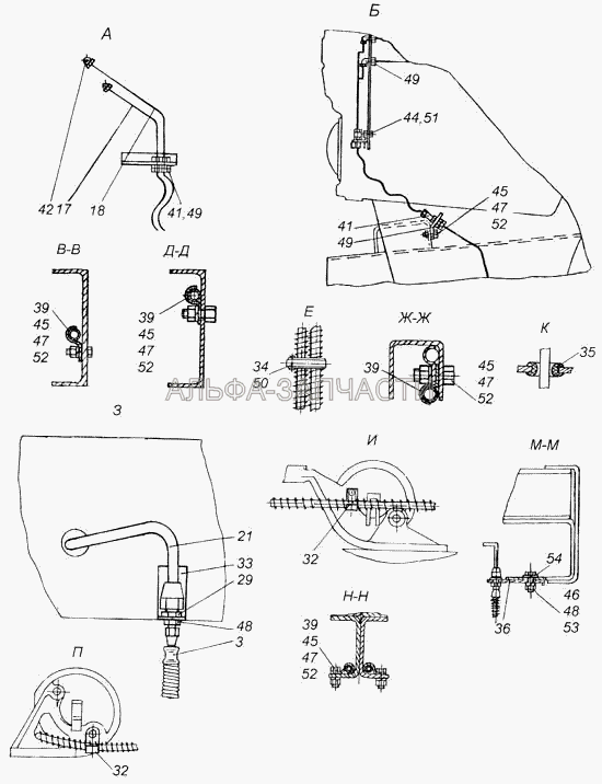 Установка системы накачки шин (4310-3125050-20 Шланг гибкий) 