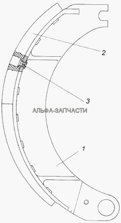 Колодка тормоза с накладками (53205-3501105-40 Накладка фрикционная колодки тормоза) 