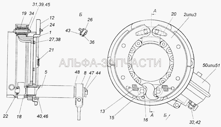 Тормоз задний правый (43114-3501030-12 Щиток тормоза) 