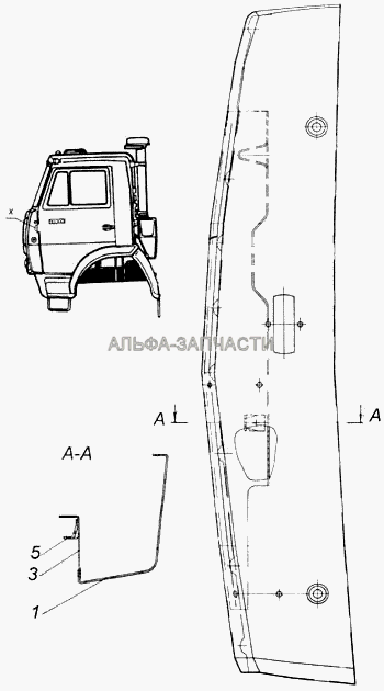 Панель передка боковая съемная левая  