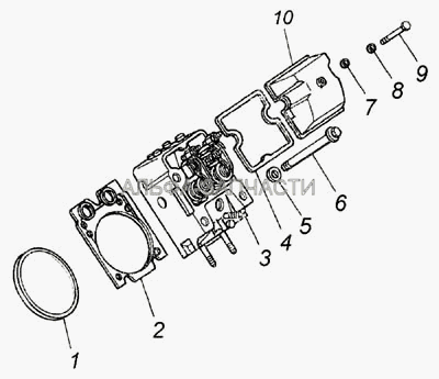 Газораспределительный механизм (740.1003010-20 Головка цилиндра в сборе) 