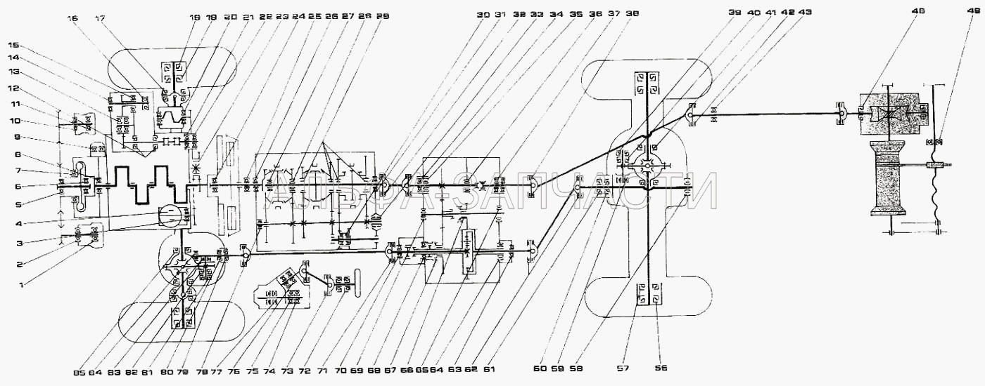 Кинематическая схема трансмиссии 4326 (12218КМ Подшипник) 