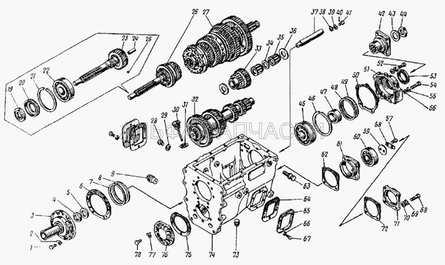 Картер коробки передач (1/55407/21 Болт М12х1,25-6gх45) 