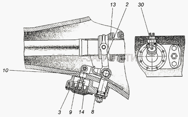 Механизм блокировки МКД (55102-2409016 Вилка блокировки в сборе) 