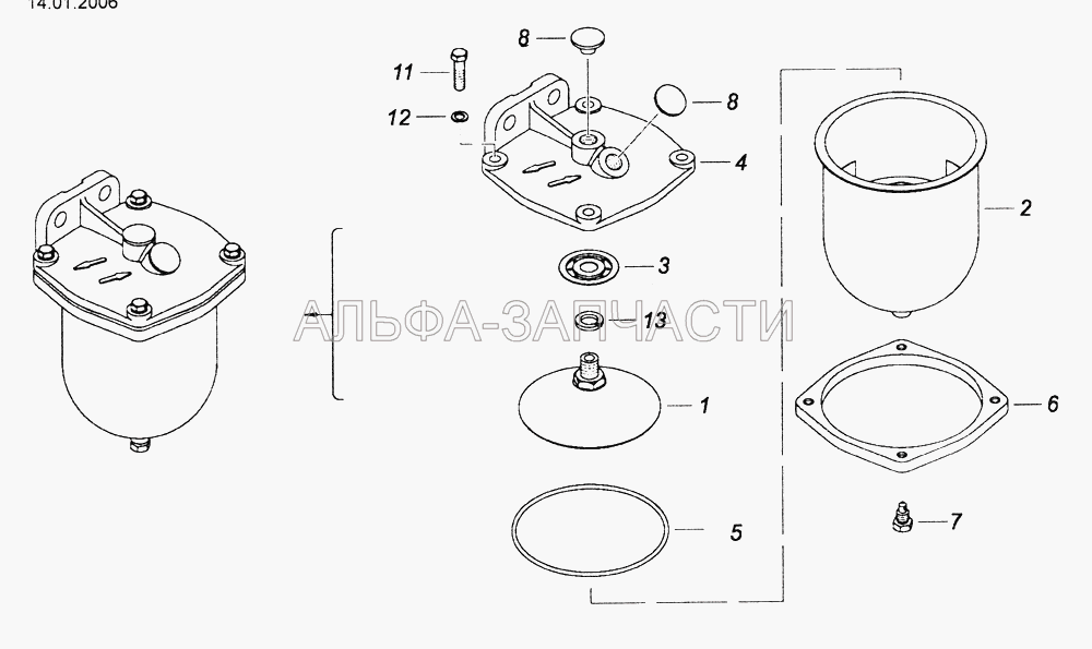 740.1105010-01 Фильтр грубой очистки топлива  