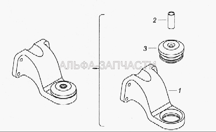 53205-1001015 Кронштейн передней опоры (53205-1001020 Подушка передней опоры) 