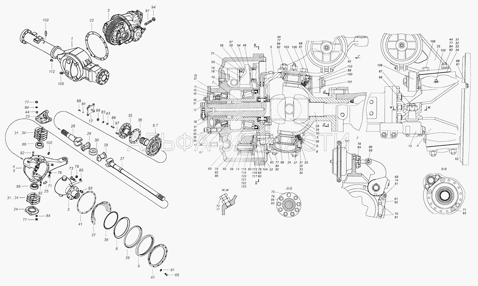 43118-2300022-10 Мост передний (4624434233 Подшипник роликовый конический однорядный с большим углом конуса) 