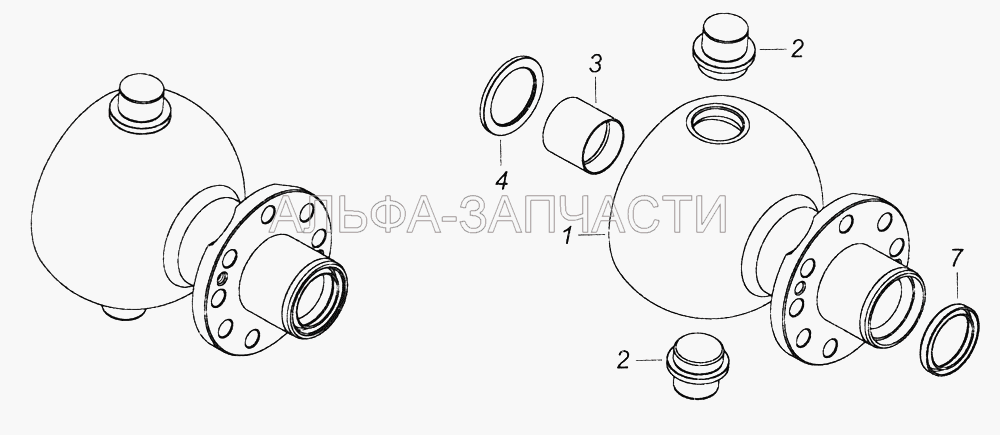 4310-2304012 Опора шаровая поворотного кулака (4310-2304035 Втулка шаровой опоры) 