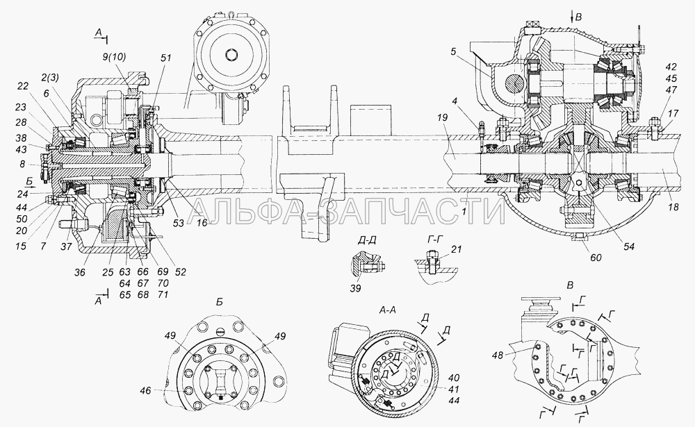 43114-2400025-10 Мост задний (53205-2402011-30 Передача главная заднего моста) 