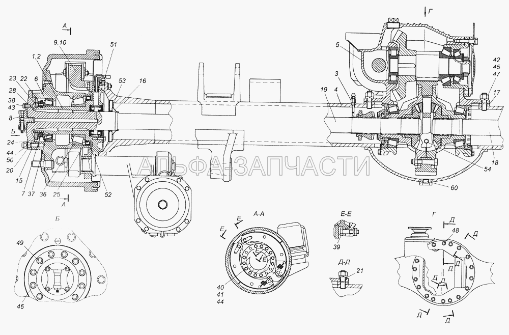 43118-2500021-10 Мост средний (864149-30 Манжета с пружиной) 