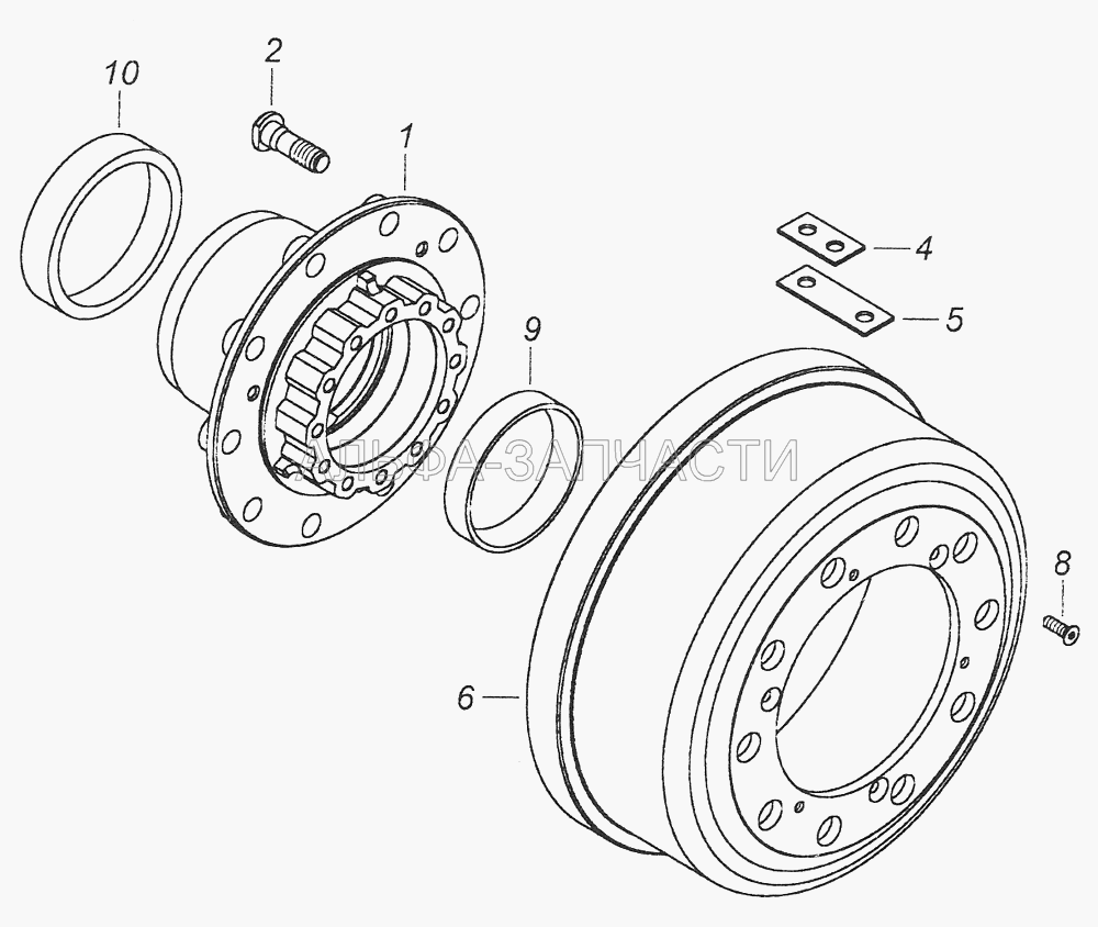 43114-3103010-10 Ступица колеса с барабаном тормоза (43114-3103015-10 Ступица колеса) 