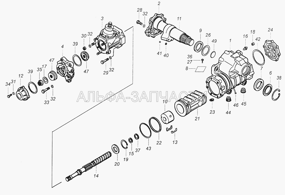4310-3400020 Механизм рулевой (4310-3401065 Вал сошки) 