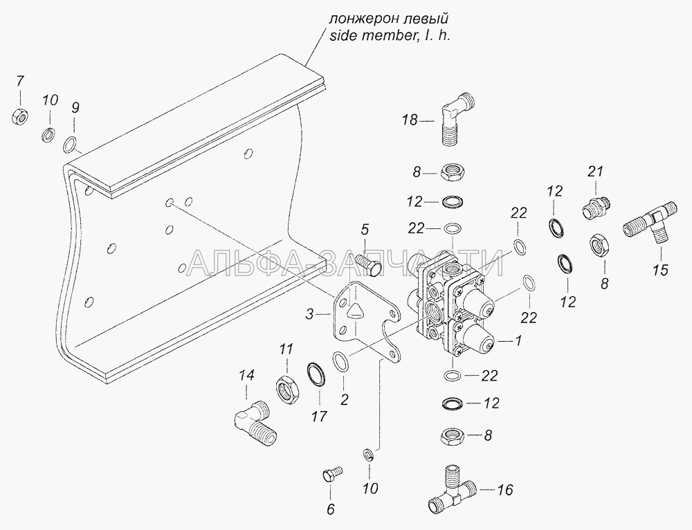 4310-3500015-10 Установка четырех контурного защитного клапана  