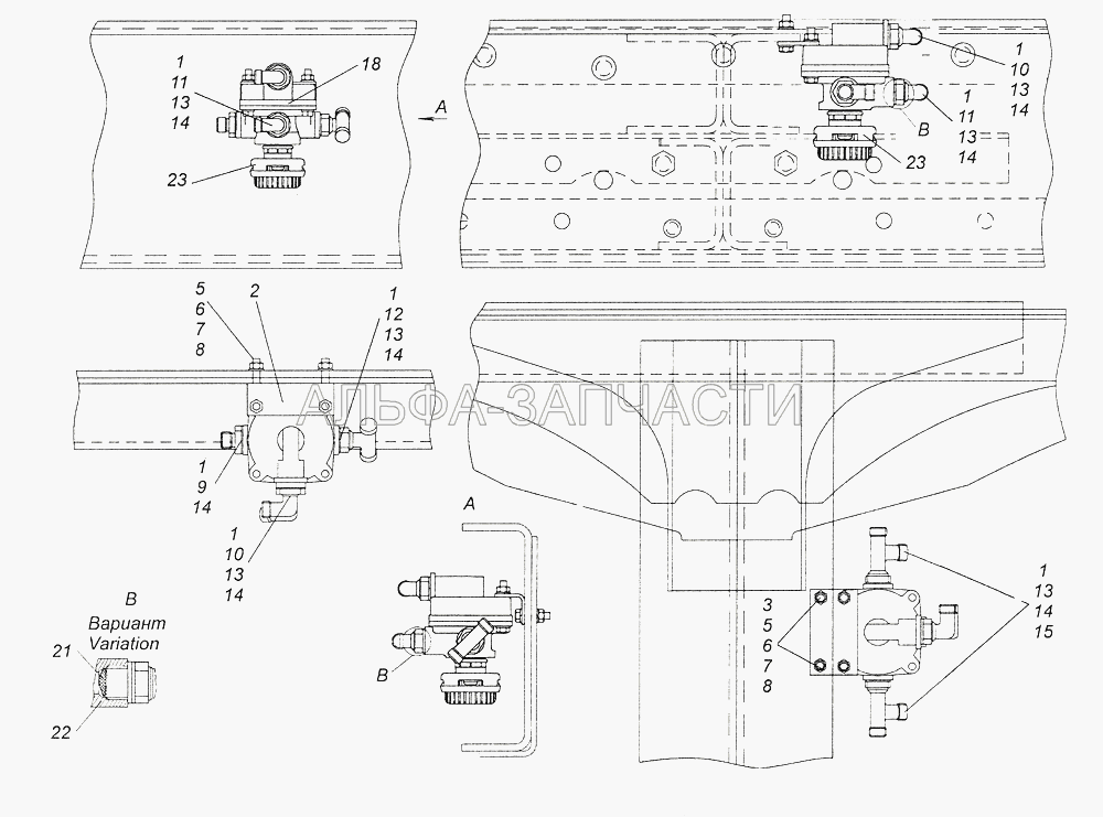 43101-3500018 Установка ускорительных клапанов  