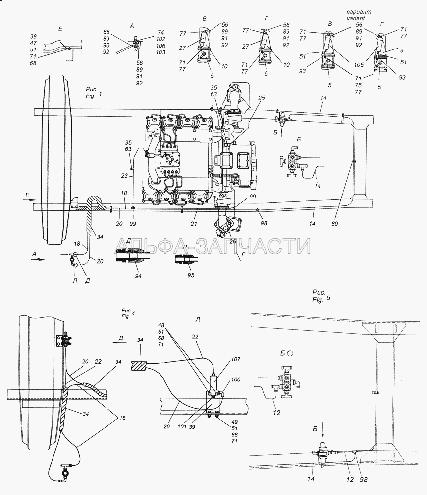 43101-3500070 Тормоз вспомогательный и его привод (853965 Угольник 6 ввертный) 