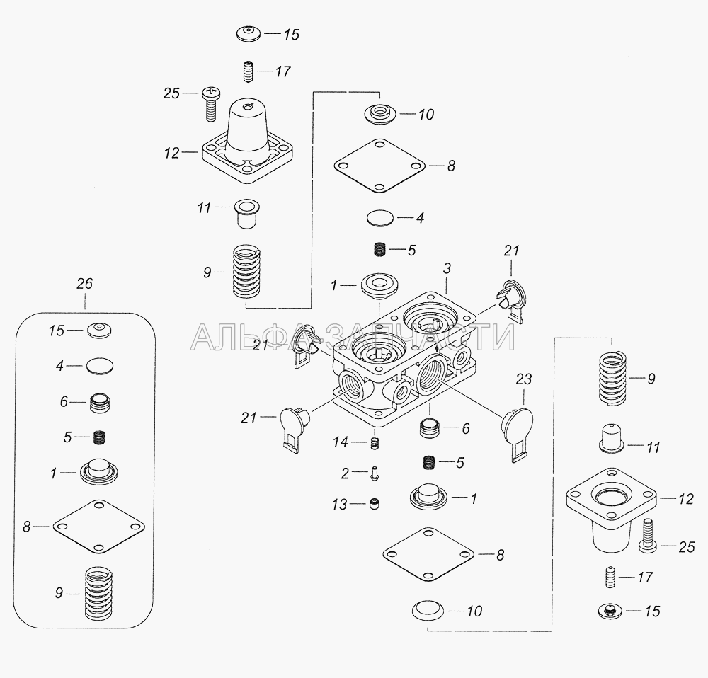 53205-3515400-10 Клапан защитный четырехконтурный  