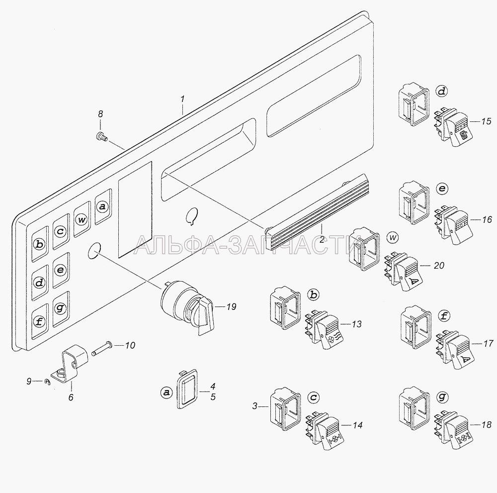 43118-3710428-17 Панель выключателей  