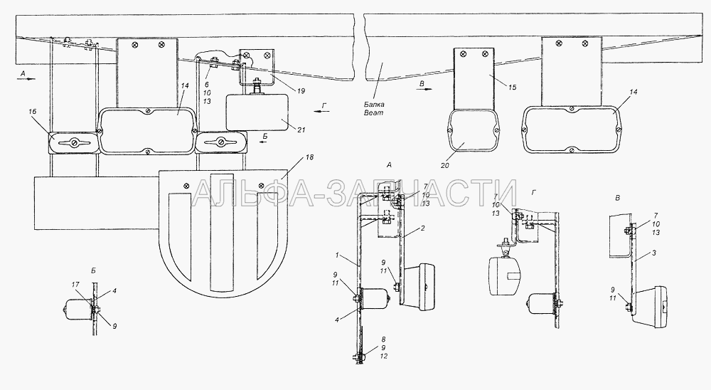 43501-3716002 Установка задних фонарей  