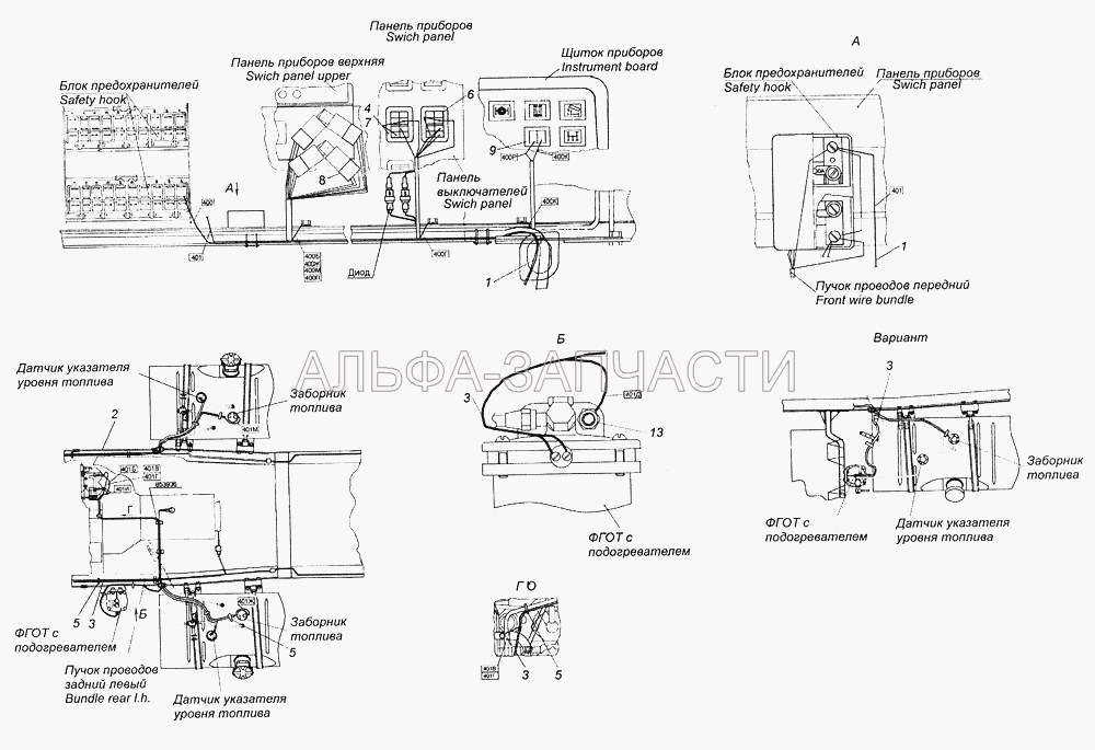 65115-3741004-10 Установка электрооборудования системы подогрева топлива  