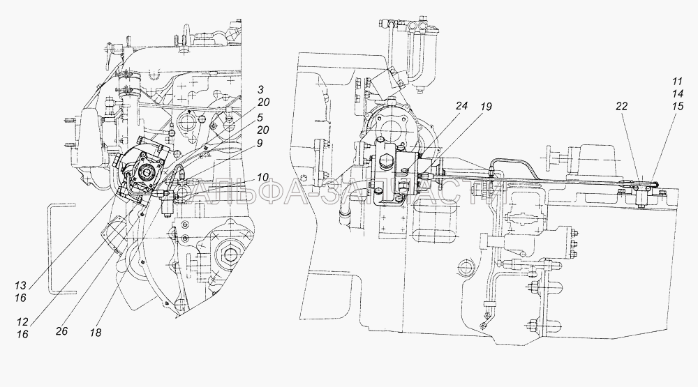 53229-4204008 Установка коробки отбора мощности (864919 Тройник проходной) 