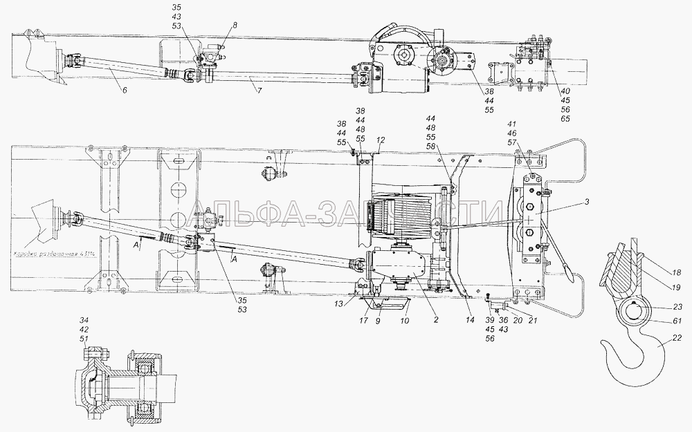 43501-4500010 Установка лебедки  